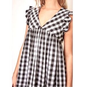 Dark Academia Grunge Plaid Babydoll Dress S Ruffle Goth Punk Preppy Schoolgirl